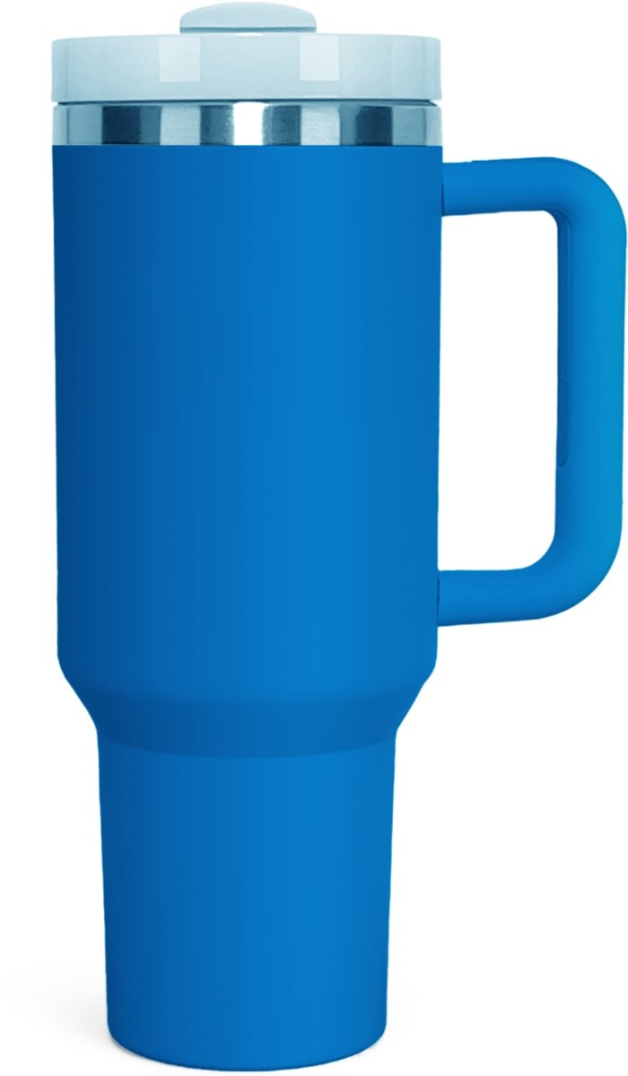Personalized 40 oz Stainless Steel Tumbler with Handle — Azure
