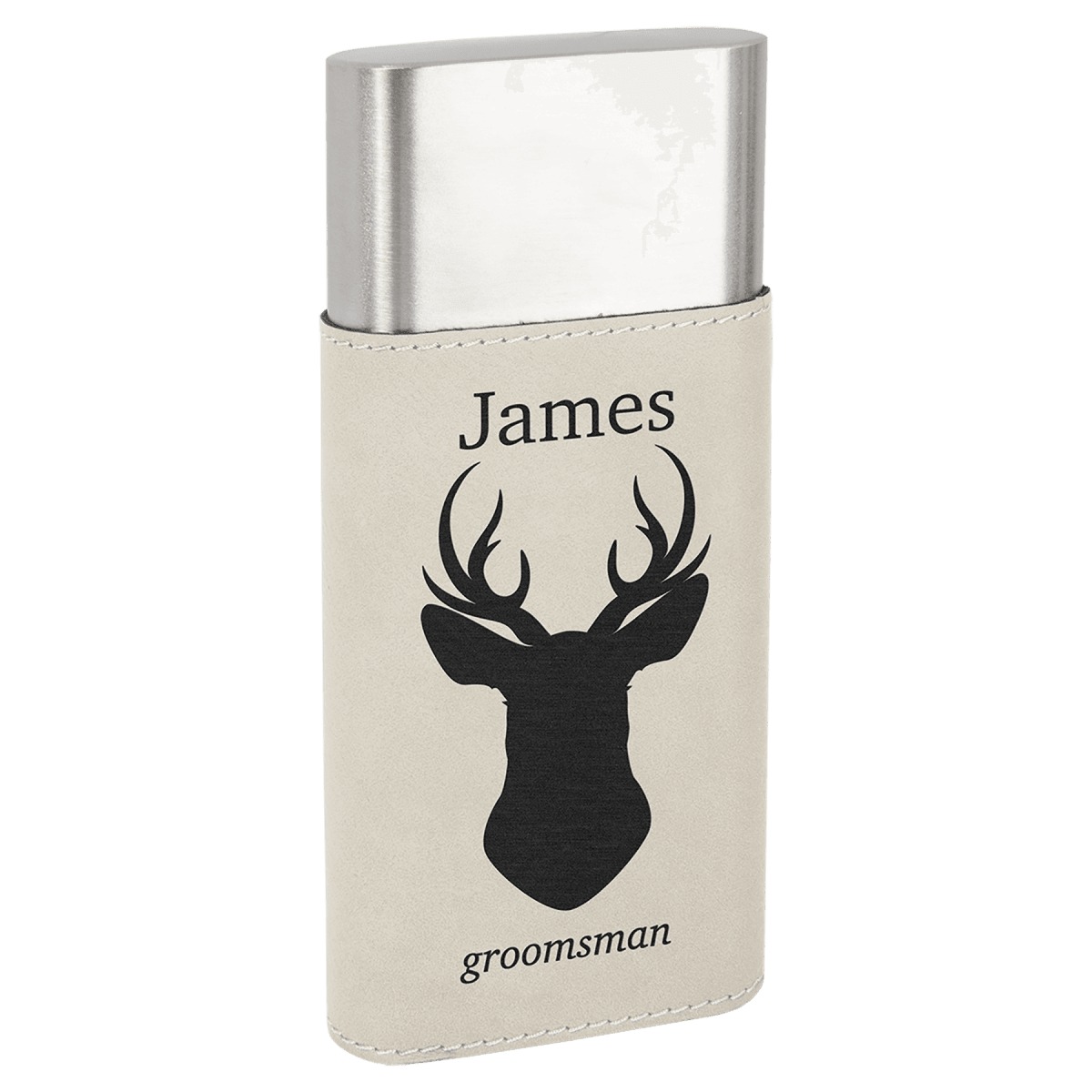 Personalized Leatherette Cigar Case with Cutter — White