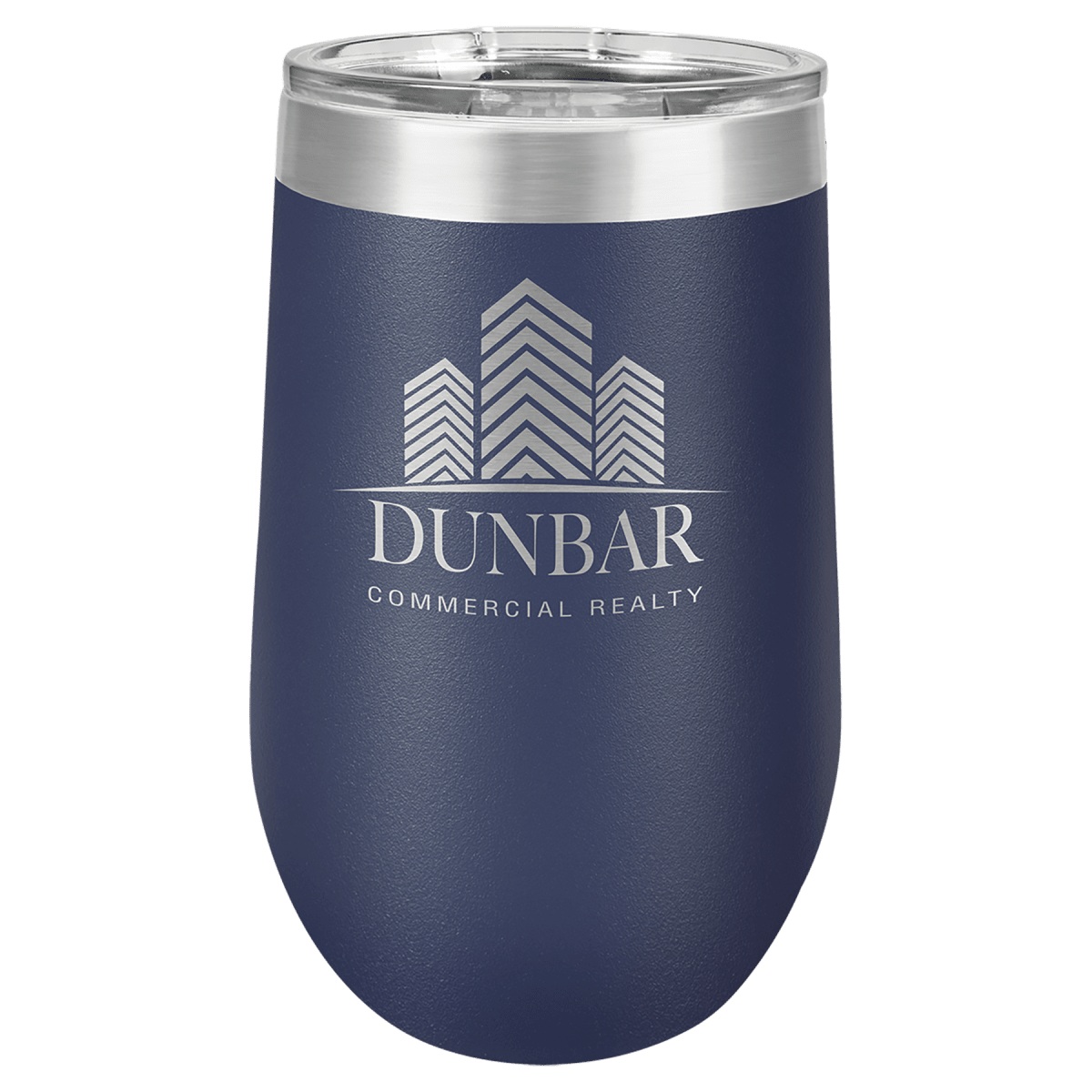 Personalized 16 oz Stemless Wine Tumbler — Black — Navy