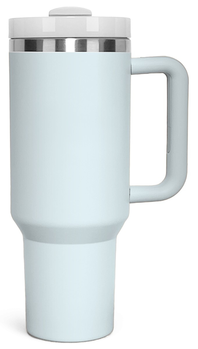 Personalized 40 oz Stainless Steel Tumbler with Handle — Fog